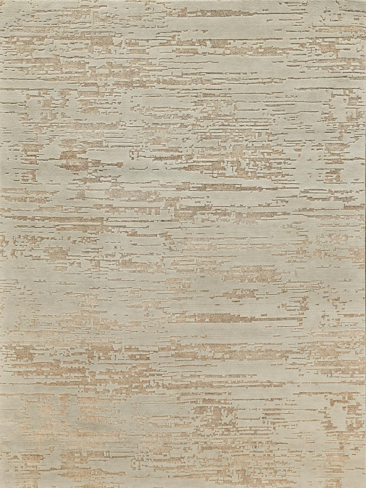 Exquisite Platinum Hand-knotted Wool/Nettle Silver/Beige Area Rug 8.0'X10.0' Rug