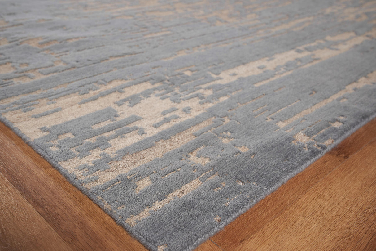 Exquisite Rugs Platinum Hand-knotted Wool/Nettle 4379 Gray/Beige 8' x 10' Area Rug