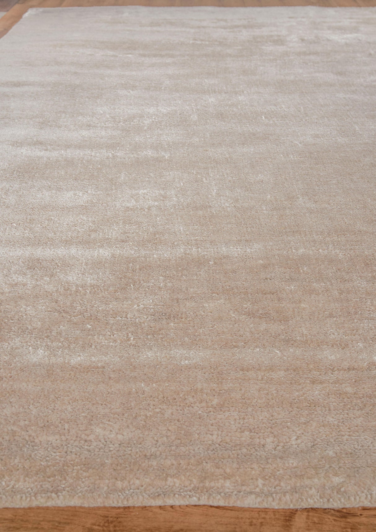 Exquisite Rugs Plush Hand-knotted Bamboo Silk/Mohair 4395 Light Beige 8' x 10' Area Rug