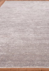 Exquisite Rugs Plush Hand-knotted Bamboo Silk/Mohair 4396 Light Silver 12' x 15' Area Rug