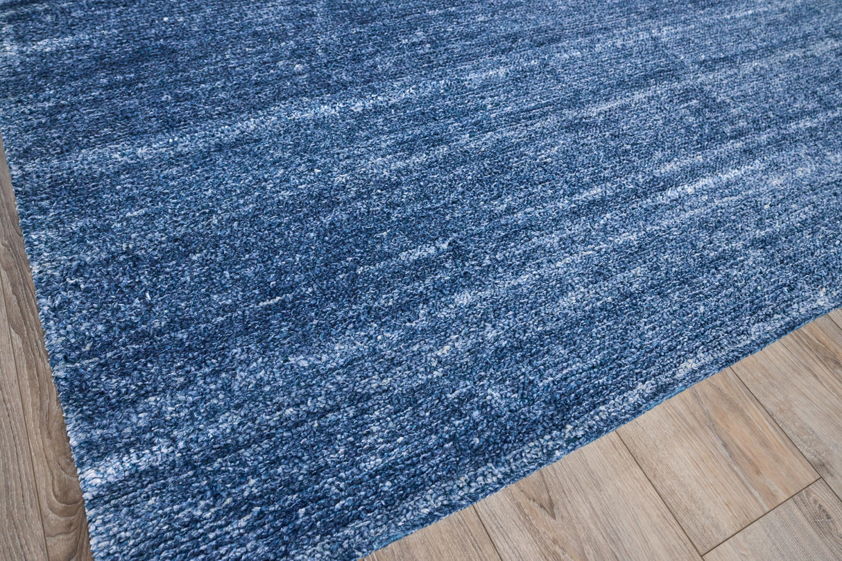 Exquisite Rugs Plush Hand-knotted Bamboo Silk/Mohair 4660 Dark Blue 6' x 9' Area Rug