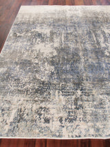 Exquisite Rugs Reflections Hand-loomed Bamboo Silk 3924 Blue/Ivory 8' x 10' Area Rug