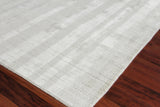 Exquisite Rugs Robin Stripe Hand-loomed Bamboo Silk/Wool 3783 Ivory/Gray 10' x 14' Area Rug