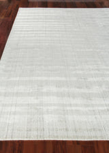 Exquisite Rugs Robin Stripe Hand-loomed Bamboo Silk/Wool 3783 Ivory/Gray 12' x 15' Area Rug