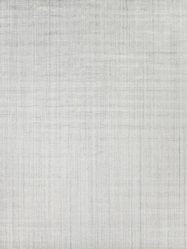 Exquisite Rugs Robin Stripe Hand-loomed Bamboo Silk/Wool 3783 Ivory/Gray 9' x 12' Area Rug