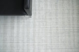 Exquisite Rugs Robin Stripe Hand-loomed Bamboo Silk/Wool 3783 Ivory/Gray 9' x 12' Area Rug
