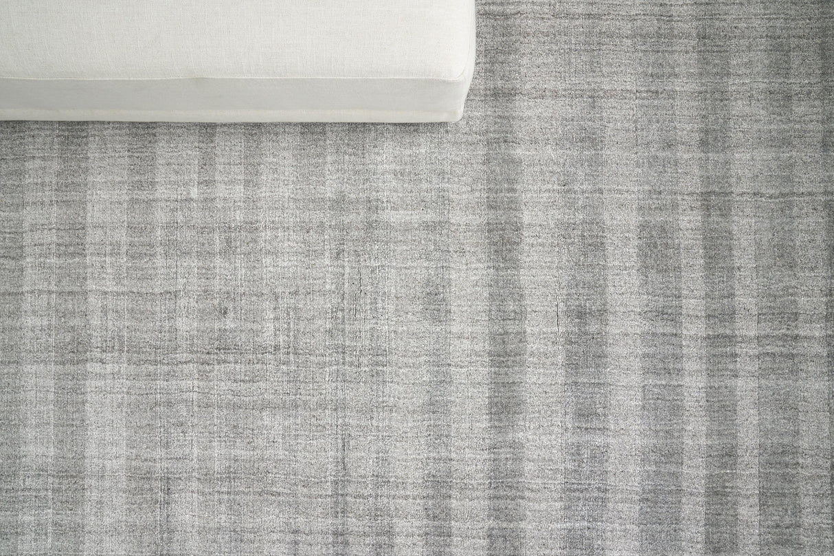Exquisite Rugs Robin Stripe Hand-loomed Bamboo Silk/Wool 3785 Gray 9' x 12' Area Rug