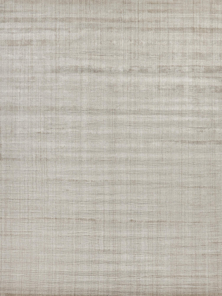 Exquisite Robin Stripe Hand-loomed Bamboo Silk/Wool Light Khaki Area Rug 10.0'X14.0' Rug