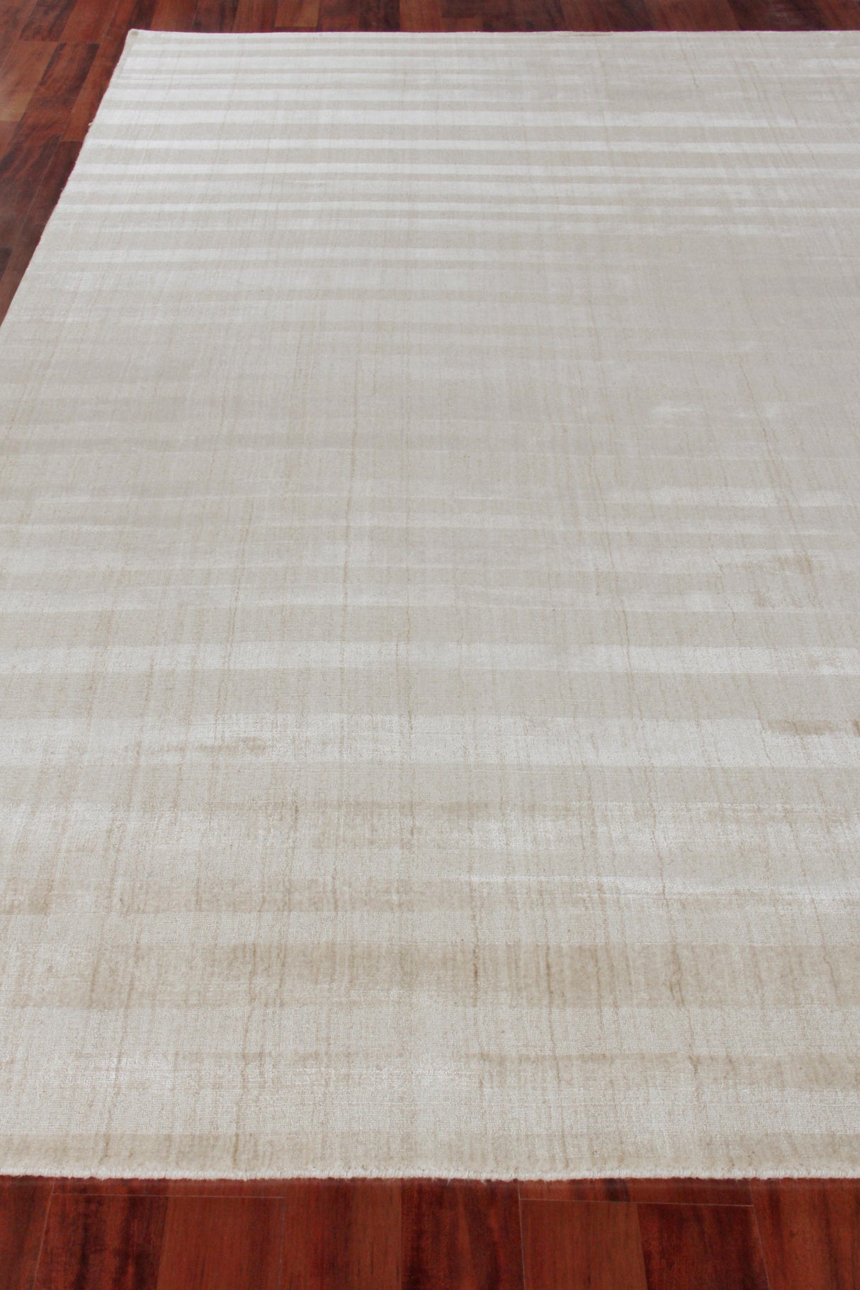 Exquisite Rugs Robin Stripe Hand-loomed Bamboo Silk/Wool 3787 Light Khaki 14' x 18' Area Rug