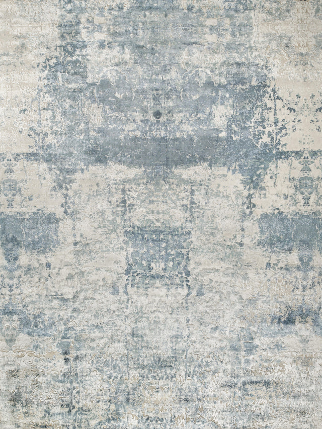 Exquisite Rugs Roset Hand-loomed Bamboo Silk 2540 Blue/Ivory 10' x 14' Area Rug