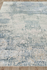 Exquisite Rugs Roset Hand-loomed Bamboo Silk 2540 Blue/Ivory 10' x 14' Area Rug