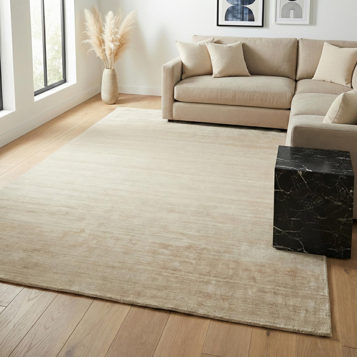 Exquisite Rugs Sanctuary Hand-loomed Bamboo Silk/Wool 9925 Linen 10' x 8' Area Rug
