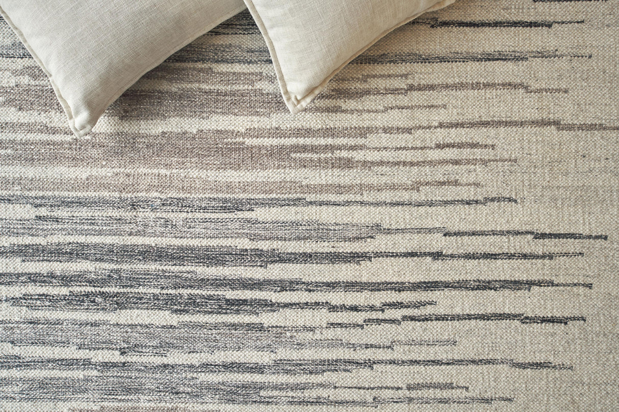 Exquisite Rugs Scandinavian Hand-loomed New Zealand Wool 4569 Ivory/Blue/Gray 14' x 18' Area Rug