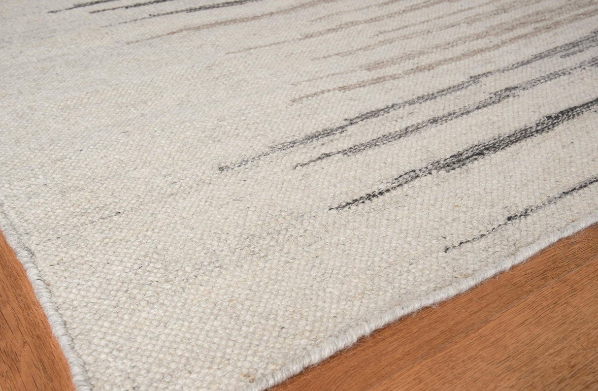 Exquisite Rugs Scandinavian Hand-loomed New Zealand Wool 4569 Ivory/Blue/Gray 14' x 18' Area Rug
