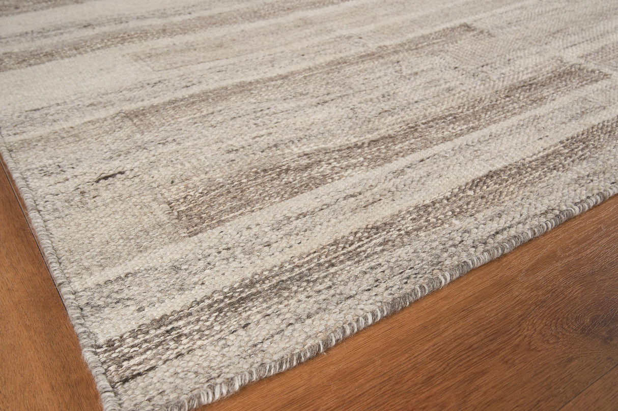 Exquisite Rugs Scandinavian Hand-loomed New Zealand Wool 4586 Gray/Ivory 12' x 15' Area Rug