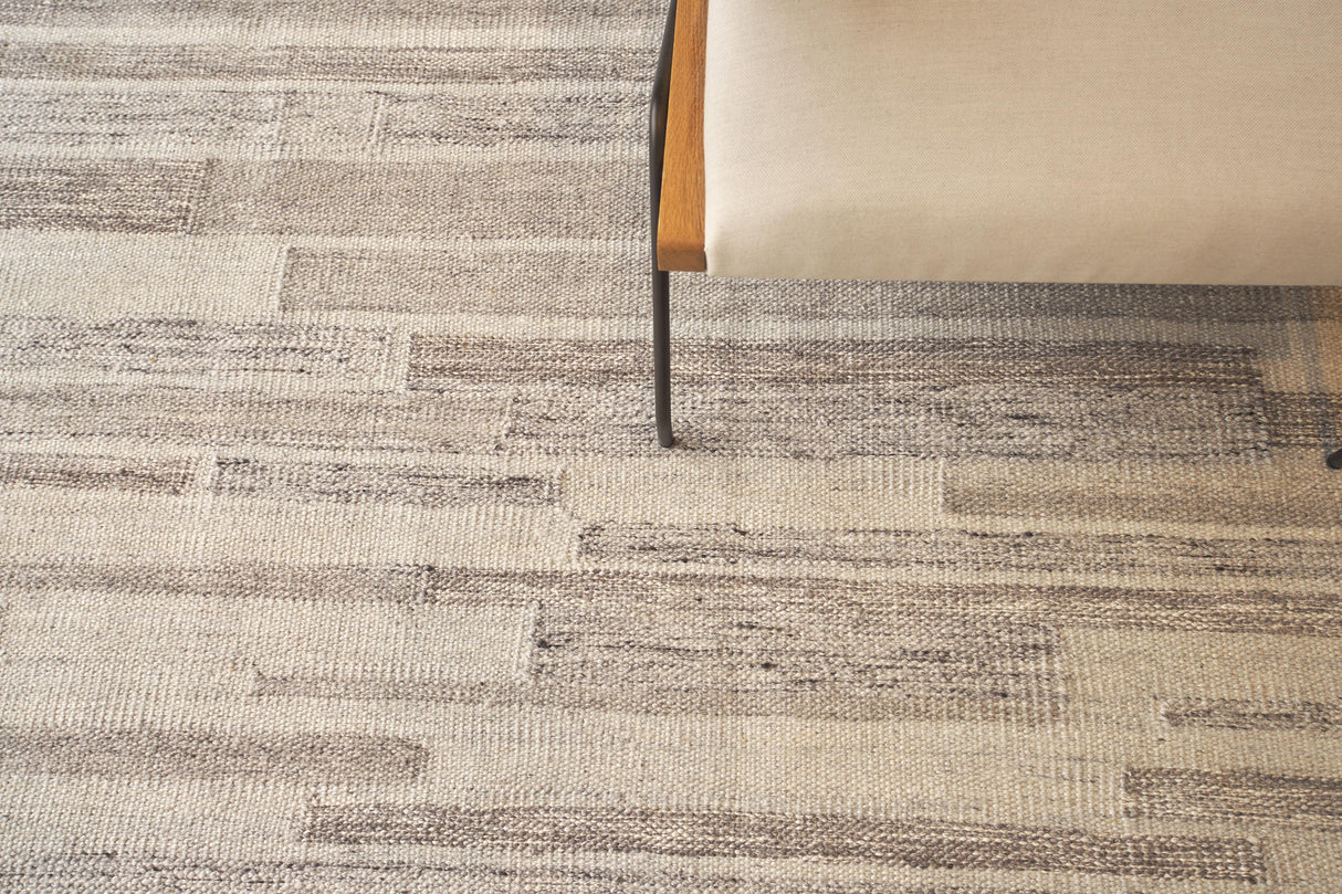 Exquisite Rugs Scandinavian Hand-loomed New Zealand Wool 4586 Gray/Ivory 5' x 8' Area Rug