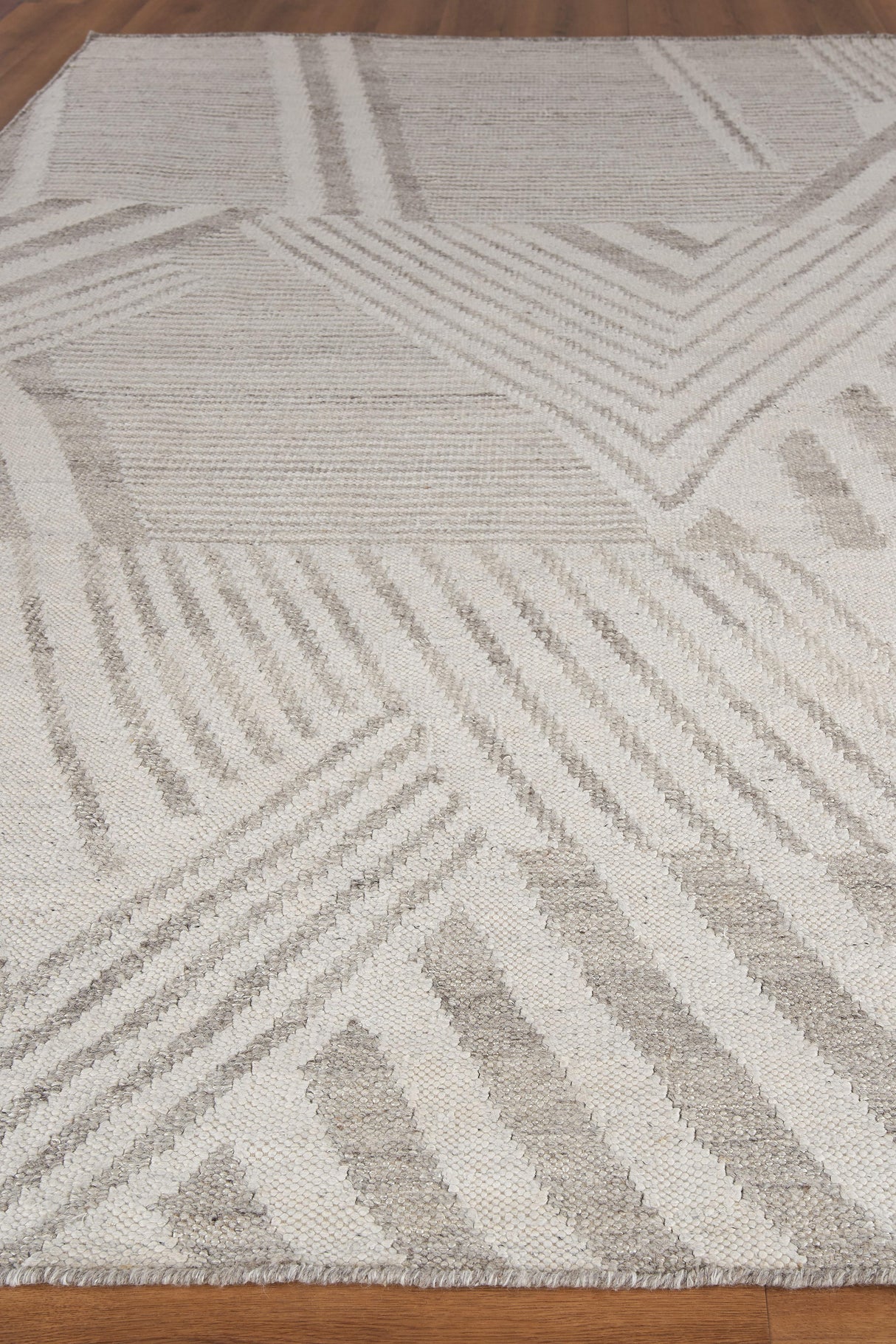 Exquisite Rugs Scandinavian Hand-loomed New Zealand Wool 4588 Gray/Ivory 10' x 14' Area Rug