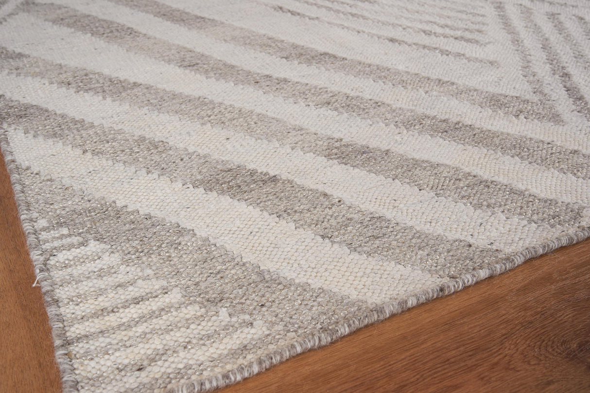 Exquisite Rugs Scandinavian Hand-loomed New Zealand Wool 4588 Gray/Ivory 9' x 12' Area Rug