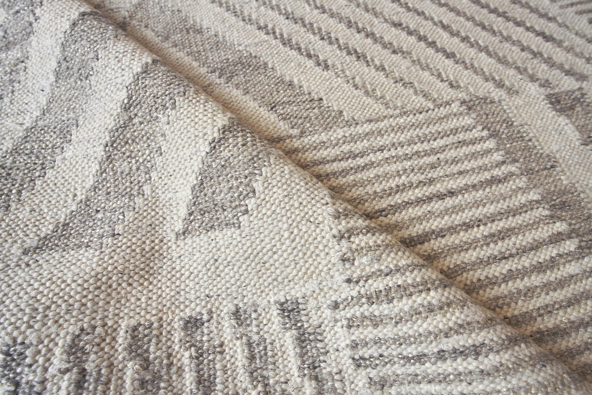 Exquisite Rugs Scandinavian Hand-loomed New Zealand Wool 4588 Gray/Ivory 9' x 12' Area Rug