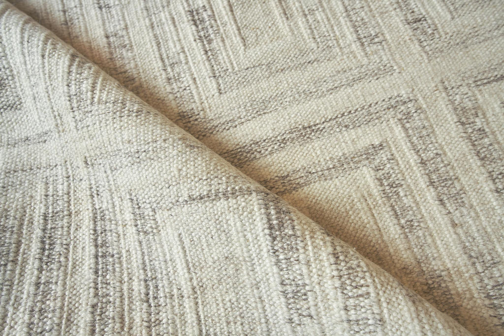 Exquisite Scandinavian Hand-loomed New Zealand Wool Beige Area Rug 5.0'X8.0' Rug