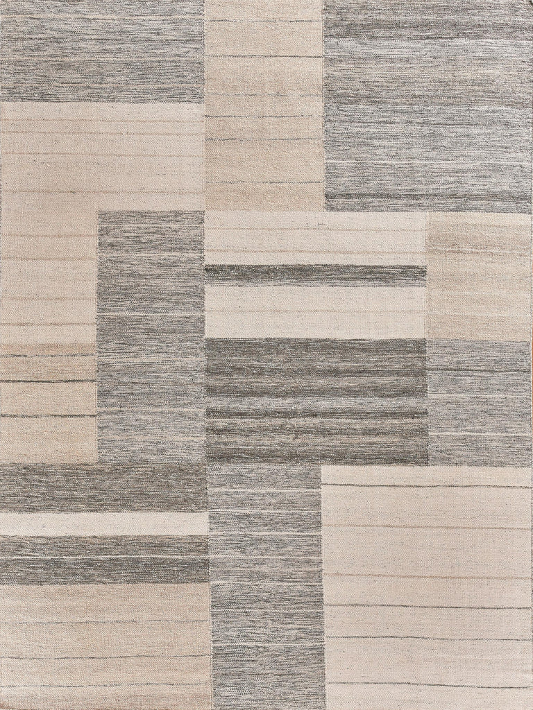 Exquisite Rugs Scandinavian Hand-loomed New Zealand Wool 4591 Ivory/Blue/Gray 5' x 8' Area Rug