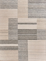 Exquisite Scandinavian Hand-loomed New Zealand Wool Ivory/Blue/Gray Area Rug 9.0'X12.0' Rug