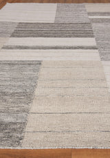 Exquisite Rugs Scandinavian Hand-loomed New Zealand Wool 4591 Ivory/Blue/Gray 9' x 12' Area Rug