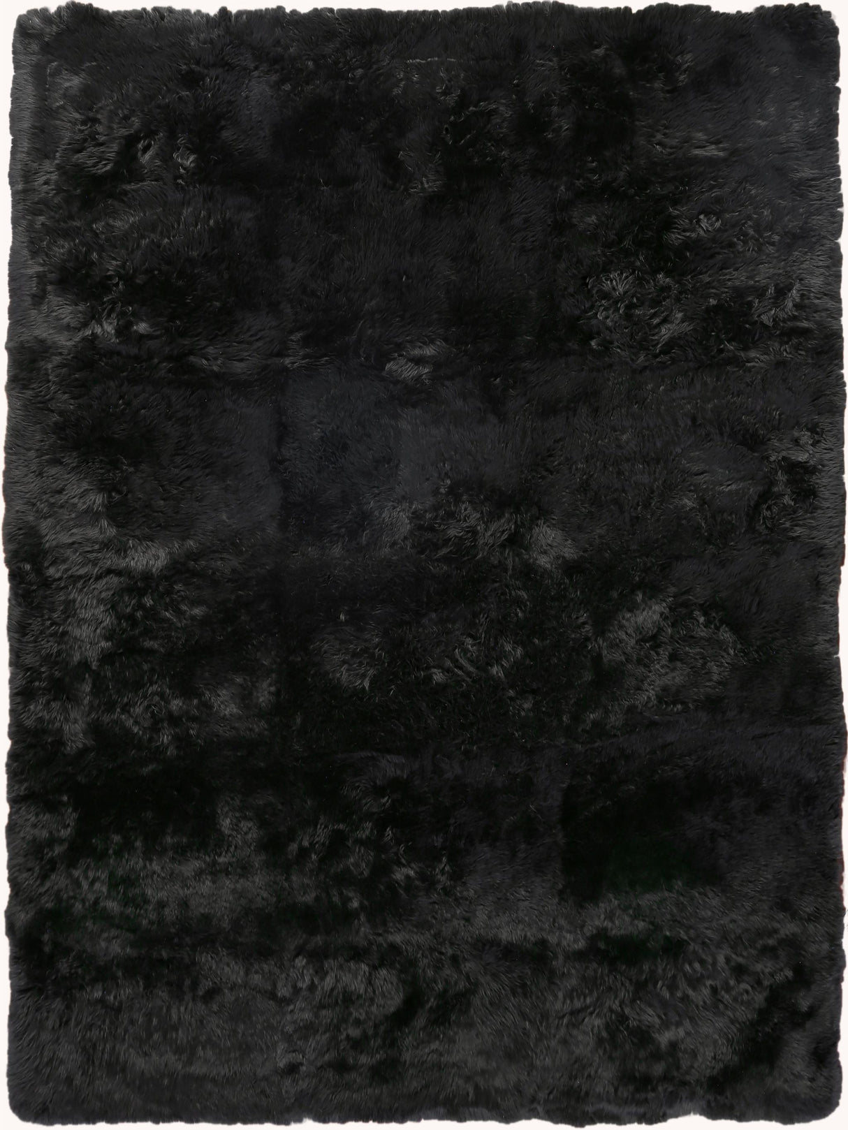Exquisite Sheepskin Hand-stitched Black Area Rug 5.0'X8.0' Rug