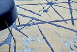 Exquisite Rugs Space Age Hand-knotted Wool/Bamboo Silk 2426 Gray/Royal Blue/Navy 9' x 12' Area Rug