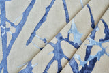 Exquisite Rugs Space Age Hand-knotted Wool/Bamboo Silk 2426 Gray/Royal Blue/Navy 9' x 12' Area Rug