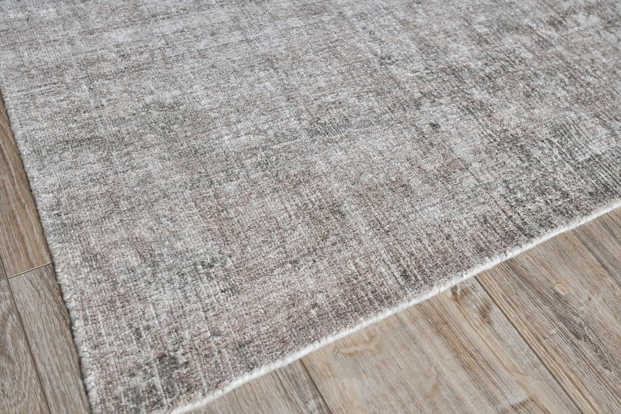 Exquisite Rugs Stone Wash Gazni Hand-loomed Wool/Bamboo Silk 4970 Silver/Taupe 10' x 14' Area Rug