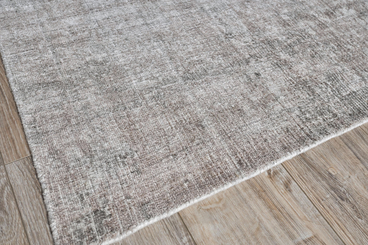 Exquisite Rugs Stone Wash Gazni Hand-loomed Wool/Bamboo Silk 4970 Silver/Taupe 8' x 10' Area Rug