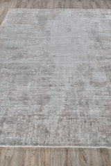 Exquisite Rugs Stone Wash Gazni Hand-loomed Wool/Bamboo Silk 4970 Silver/Taupe 8' x 10' Area Rug