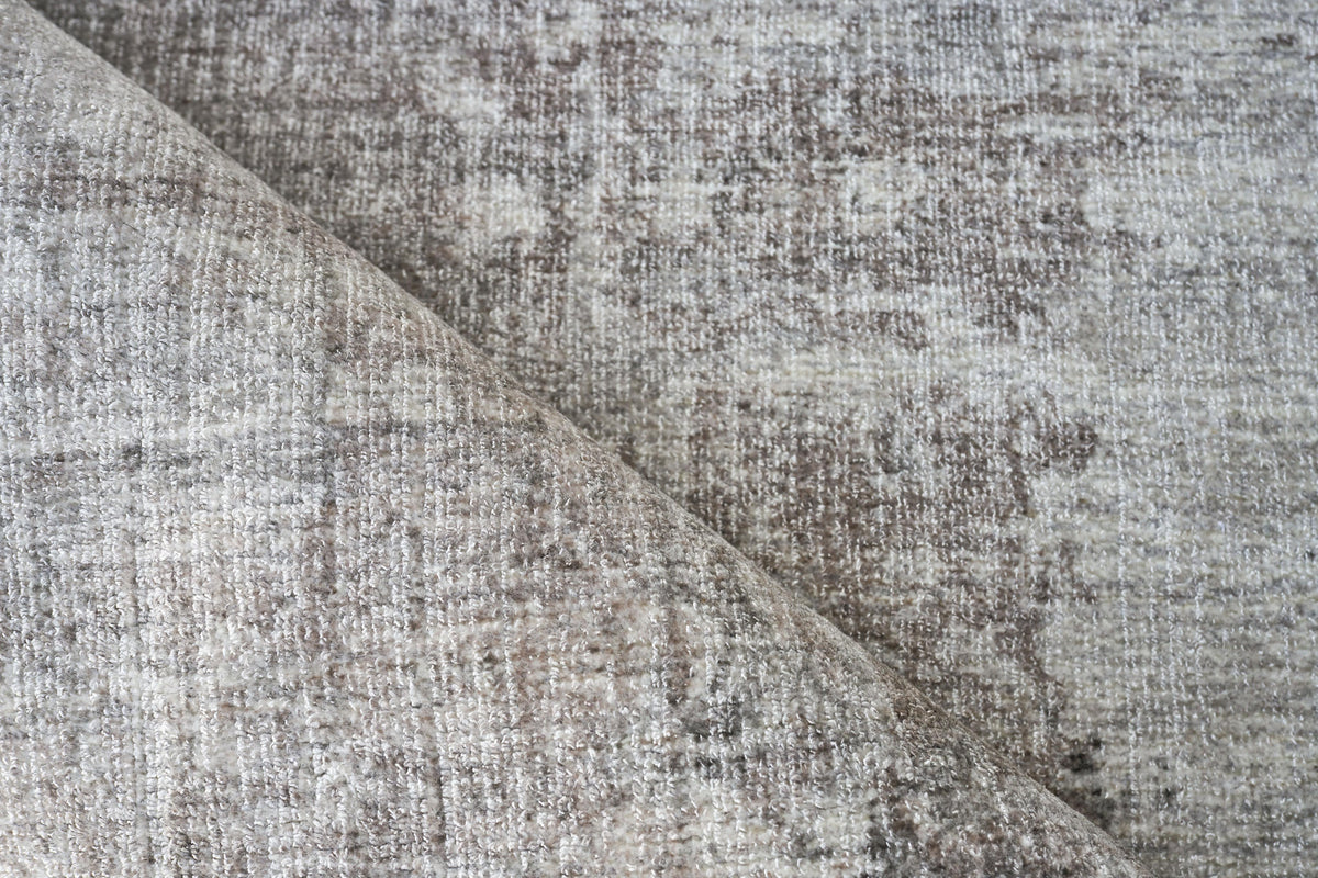 Exquisite Rugs Stone Wash Gazni Hand-loomed Wool/Bamboo Silk 4970 Silver/Taupe 9' x 12' Area Rug