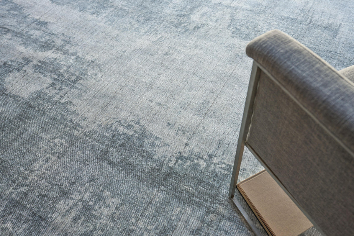 Exquisite Rugs Stone Wash Gazni Hand-loomed Wool/Bamboo Silk 4971 Blue 6' x 9' Area Rug