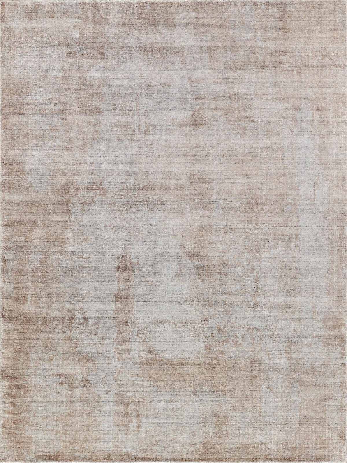 Exquisite Stone Wash Gazni Hand-loomed Wool/Bamboo Silk Terracota/Silver Area Rug 10.0'X14.0' Rug