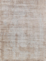 Exquisite Stone Wash Gazni Hand-loomed Wool/Bamboo Silk Terracota/Silver Area Rug 10.0'X14.0' Rug