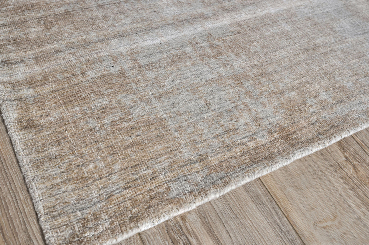 Exquisite Rugs Stone Wash Gazni Hand-loomed Wool/Bamboo Silk 4973 Terracota/Silver 10' x 14' Area Rug