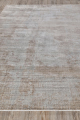 Exquisite Rugs Stone Wash Gazni Hand-loomed Wool/Bamboo Silk 4973 Terracota/Silver 10' x 14' Area Rug