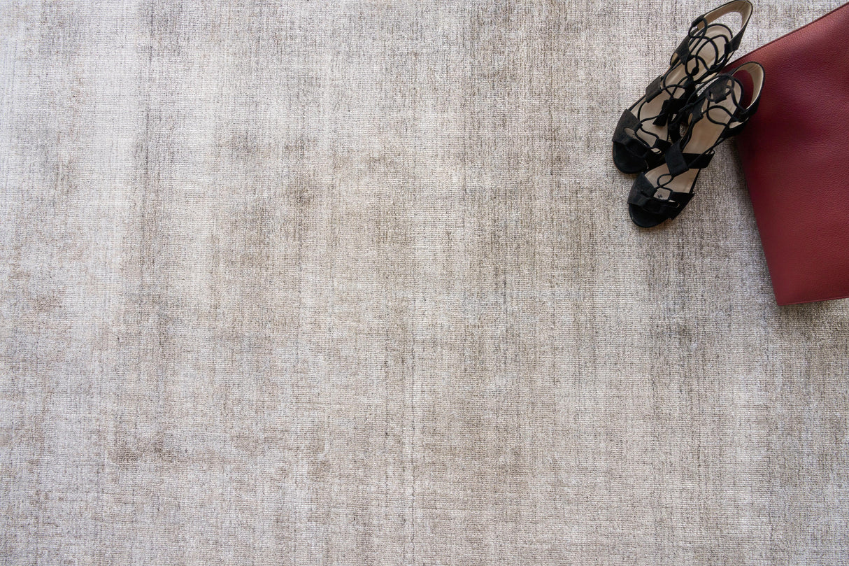 Exquisite Rugs Stone Wash Gazni Hand-loomed Wool/Bamboo Silk 4973 Terracota/Silver 10' x 14' Area Rug