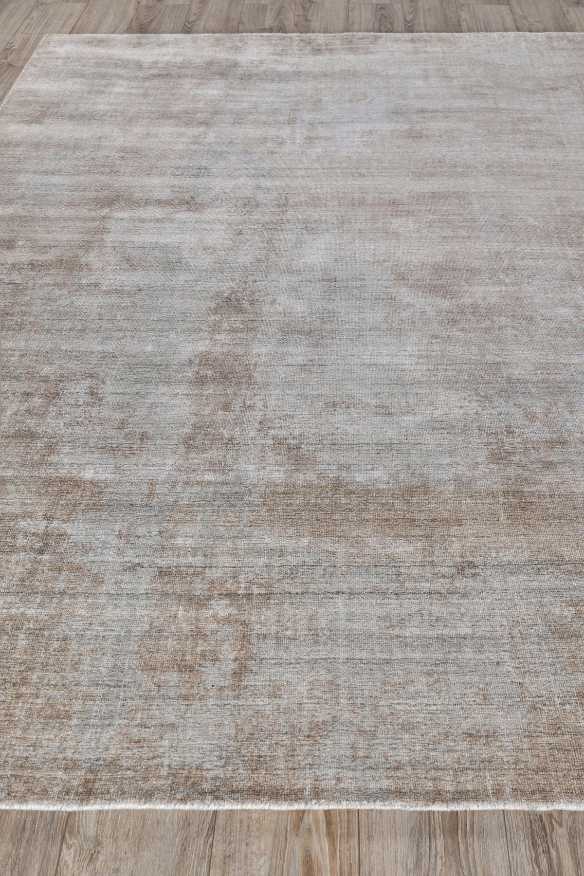 Stone Colour Rug Exquisite Rugs Stone Wash Gazni Hand-Loomed Wool/Bamboo Silk 4973 Terr ...