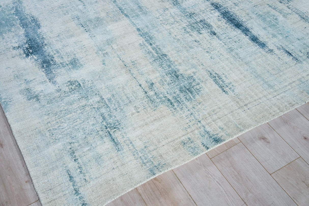 Exquisite Rugs Stone Wash Gazni Hand-loomed Wool/Bamboo Silk 6329 Blue 9' x 12' Area Rug