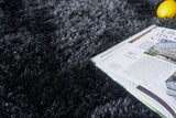 Exquisite Rugs Sumo Shag Hand-loomed Polyester/Microfiber 5344 Black 8' x 10' Area Rug