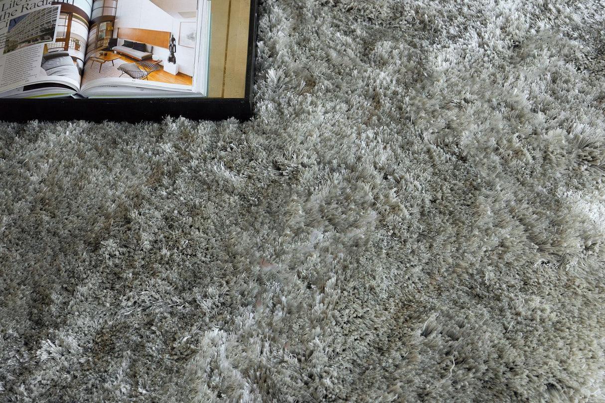 Exquisite Rugs Sumo Shag Hand-loomed Polyester/Microfiber 5345 Gray 8' x 11' Area Rug