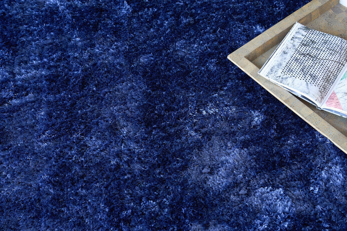 Exquisite Rugs Sumo Shag Hand-loomed Polyester/Microfiber 5381 Navy 5' x 8' Area Rug