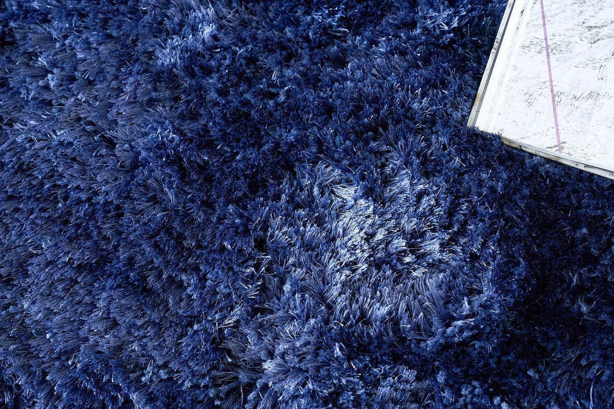 Exquisite Rugs Sumo Shag Hand-loomed Polyester/Microfiber 5381 Navy 5' x 8' Area Rug