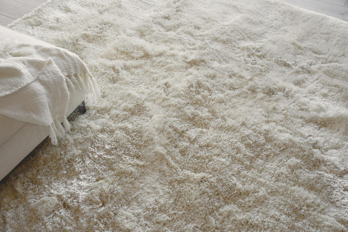 Exquisite Rugs Sumo Shag Hand-loomed Polyester/Microfiber 5382 Ivory 9' x 12' Area Rug