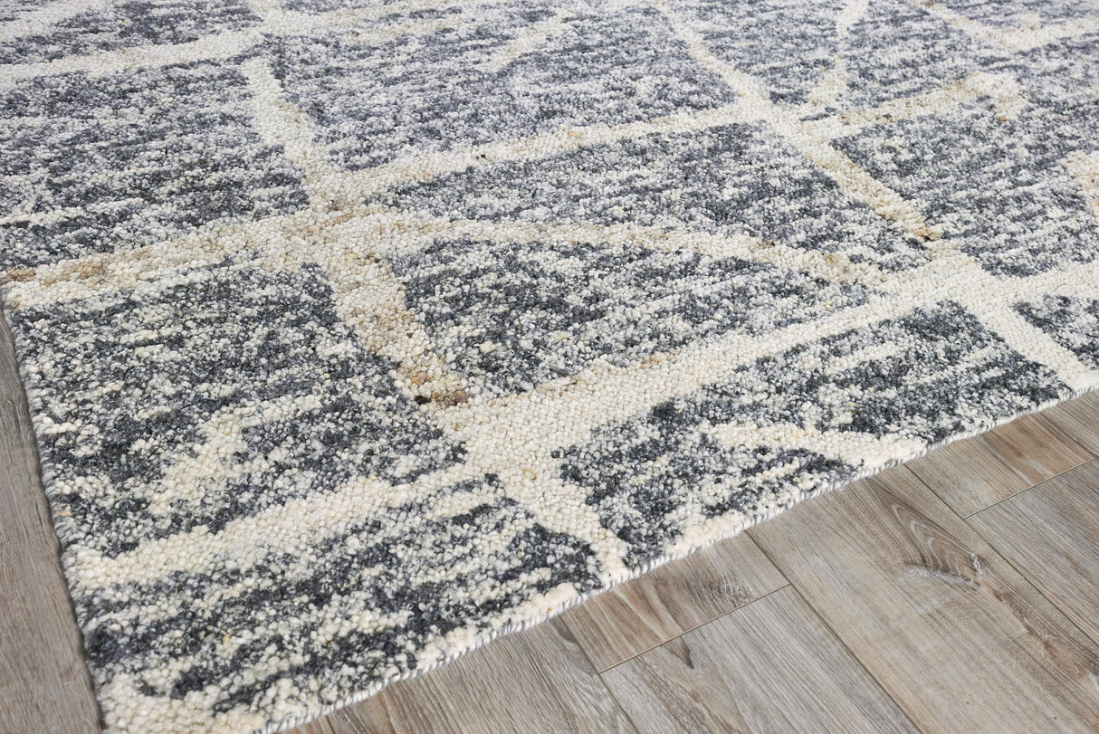 Exquisite Rugs Tahoe Hand-knotted Wool 5314 Gray/Ivory 10' x 14' Area Rug