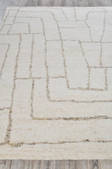 Exquisite Rugs Tahoe Hand-knotted Wool 5557 White/Beige 9' x 12' Area Rug
