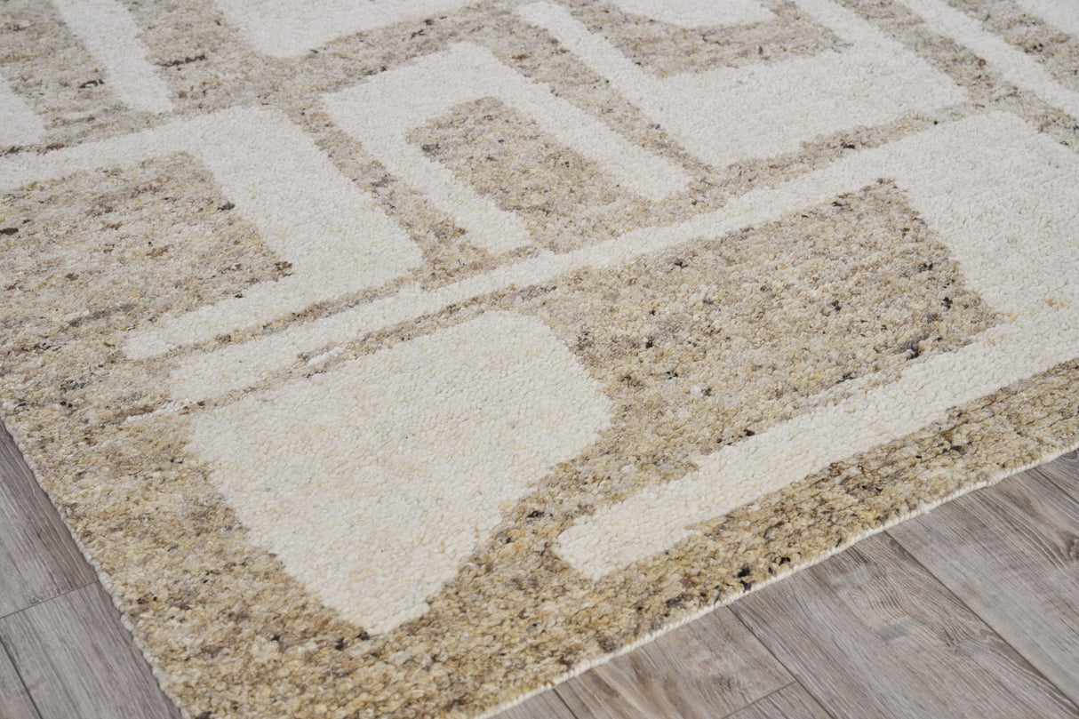 Exquisite Rugs Tahoe Hand-knotted Wool 5558 Beige/Ivory 12' x 15' Area Rug